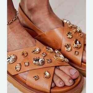 Free People Vicenza Rock Candy Embellished Sandals NWOT